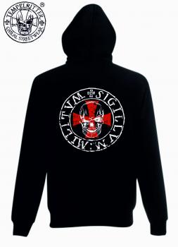Tempelritter Hoodie black - Logo weiss/rot